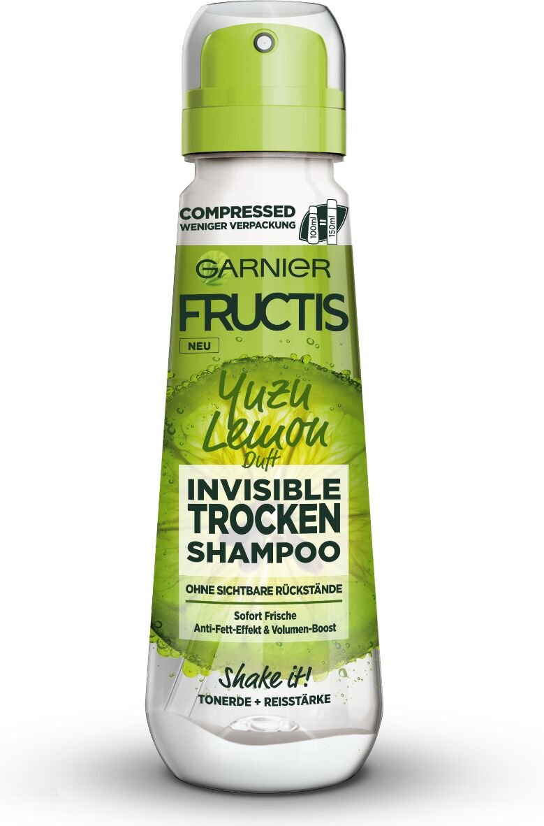 Garnier Fructis neviditeľný suchý šampón na vlasy s vôňou yuzu citróna