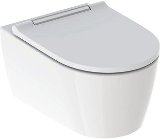 Geberit ONE - Závěsné WC se sedátkem softclose, TurboFlush, KeraTect, bílá/chrom 500.202.01.1