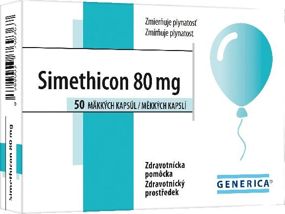 Generica Simethicon 80 mg, 50 kapsúl