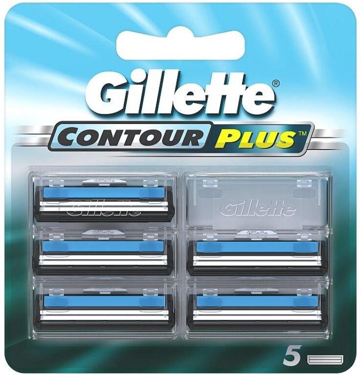 Gillette Contour Plus Náhradné Hlavice Na Strojček, 5ks