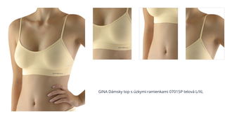 GINA Dámsky top s úzkymi ramienkami 07015P telová L/XL 1