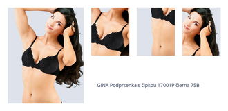 GINA Podprsenka s čipkou 17001P čierna 75B 1