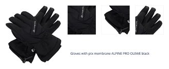 Gloves with ptx membrane ALPINE PRO OLEWE black 1