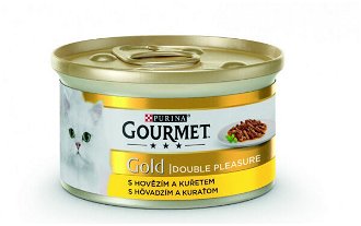 Gourmet Gold Cat konzerva hovädzie, kura v šťave 85 g 2