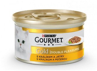 Gourmet Gold Cat konzerva králik, pečeň 85 g 2