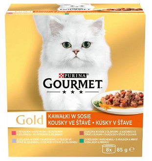 Gourmet gold cat konzerva multipack kúsky v šťave žele 8 x 85 g