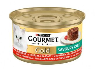 Gourmet gold cat konzerva Savoury cake hovädzie a paradajka 85 g