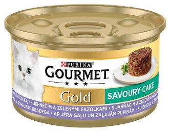 Gourmet gold cat konzerva Savoury cake jahňa a fazuľky 85 g