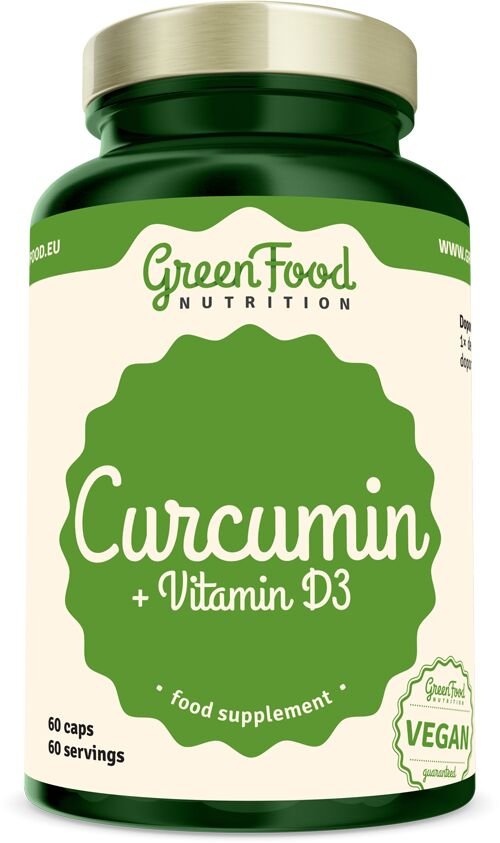 GreenFood Nutrition Curcumin + vit D3 60cps