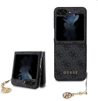 Zadný kryt Guess 4G Charms pre Samsung Galaxy Z Flip 5, šedá