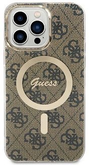 Guess IML 4G MagSafe Zadný Kryt pre iPhone 15 Pro, brown