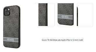 Guess PU 4G Stripe pre Apple iPhone 13 mini, šedé 1