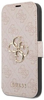 Guess PU Leather 4G Metal Logo Book Puzdro pre iPhone 15 Pink
