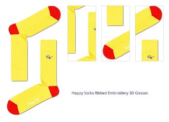 Happy Socks Ribbed Embroidery 3D Glasses 1