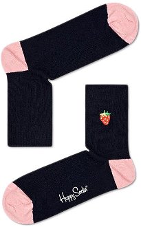 Happy Socks Ribbed Embroidery Strawberry 1/2 Crew Sock 2