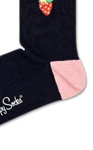 Happy Socks Ribbed Embroidery Strawberry 1/2 Crew Sock 9