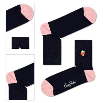 Happy Socks Ribbed Embroidery Strawberry 1/2 Crew Sock 4