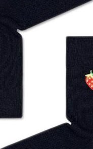 Happy Socks Ribbed Embroidery Strawberry 1/2 Crew Sock 5