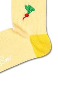 Happy Socks Ribbed Embroidery Veggi 1/2 Crew Sock 9