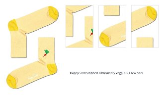 Happy Socks Ribbed Embroidery Veggi 1/2 Crew Sock 1