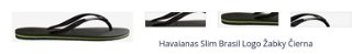 Havaianas Slim Brasil Logo Žabky Čierna 1