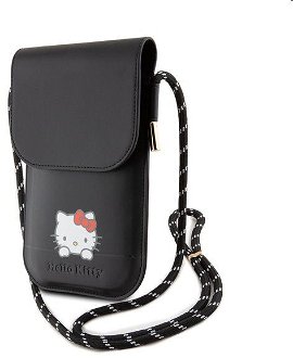 Hello Kitty PU Daydreaming Logo Leather Wallet Phone Bag, black