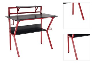 Herný stôl Taber - červená / čierna 3