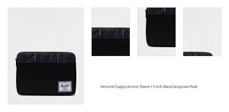 Herschel Supply Anchor Sleeve 13 Inch Black/Grayscale Plaid 1