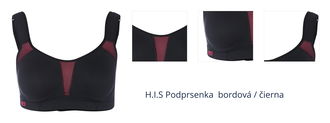 H.I.S Športová podprsenka  bordová / čierna 1