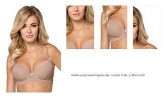 Hladká podprsenka Nipplex Ida - Double Push-Up Mocca 65E 1