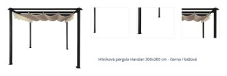 Hliníková pergola Handan 300x300 cm - čierna / béžová 1