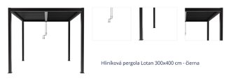 Hliníková pergola Lotan 300x400 cm - čierna 1