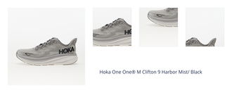 Hoka One One® M Clifton 9 Harbor Mist/ Black 1