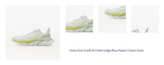 Hoka One One® W Clifton Edge Blue Flower/ Green Glow 1