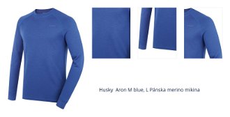 Husky  Aron M blue, L Pánska merino mikina 1