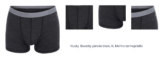 Husky  Boxerky pánske black, XL Merino termoprádlo 1