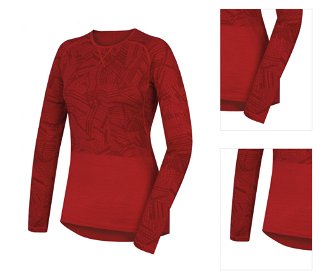 Husky  Dámske tričko s dlhým rukávom červená, XL Merino termoprádlo 3