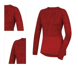 Husky  Dámske tričko s dlhým rukávom červená, XL Merino termoprádlo 4