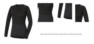 Husky  Dámske tričko s dlhým rukávom čierna, XL Merino termoprádlo 1