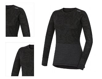 Husky  Dámske tričko s dlhým rukávom čierna, XL Merino termoprádlo 4