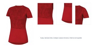 Husky  Dámske tričko s krátkym rukávom červená, S Merino termoprádlo 1