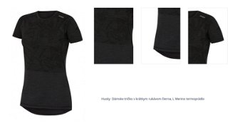 Husky  Dámske tričko s krátkym rukávom čierna, L Merino termoprádlo 1