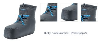 Husky  Dowies antracit, L Perové papuče 1