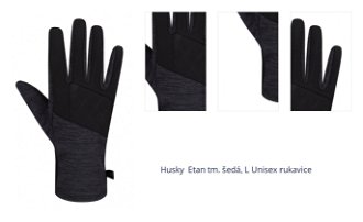 Husky  Etan tm. šedá, L Unisex rukavice 1