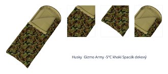 Husky  Gizmo Army -5°C khaki Dekový trojsezónny spací vak 1