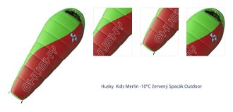 Husky  Kids Merlin -10°C červený Syntetický trojsezónny detský spací vak 1