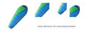 Husky  Kids Merlot -10°C zelená Syntetický trojsezónny detský spací vak 1