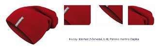 Husky  Merhat 2 červená, L-XL Pánska merino čiapka 1