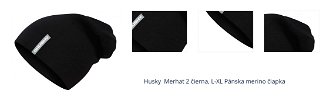 Husky  Merhat 2 čierna, L-XL Pánska merino čiapka 1