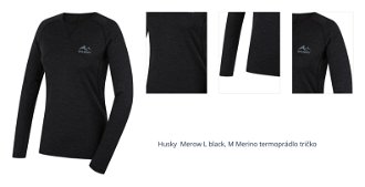 Husky  Merow L black, M Merino termoprádlo tričko 1